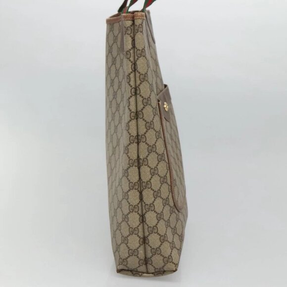 GUCCI GG Supreme Web Sherry Line Bag PVC Beige Green Red - Picture 6 of 15